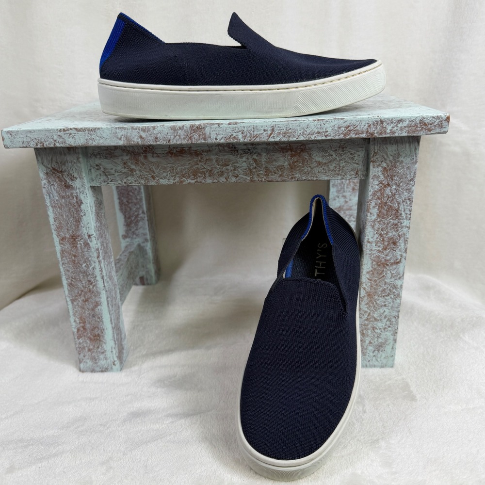 Rothy's The Sneaker Women 6.5 Navy Blue Slip On Casual Comfort Knit Shoes